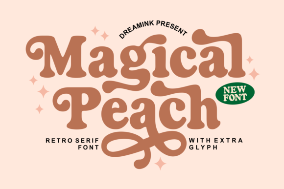 Magical Peach: Bold Retro Serif Font for Marketing Visuals