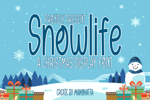 Snowlife Font for Holiday Branding and Display Design