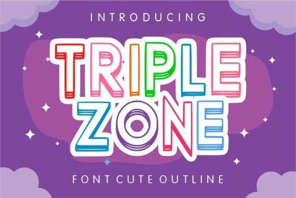 Tripple Zone: A Playful Outline Font for Small Business Branding